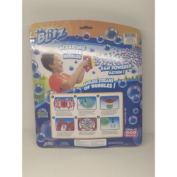 Ja Ru Steering Wheel Fan Powered Bubble Blaster Outdoor & Water Fun Toy NIP - Picture 2 of 2